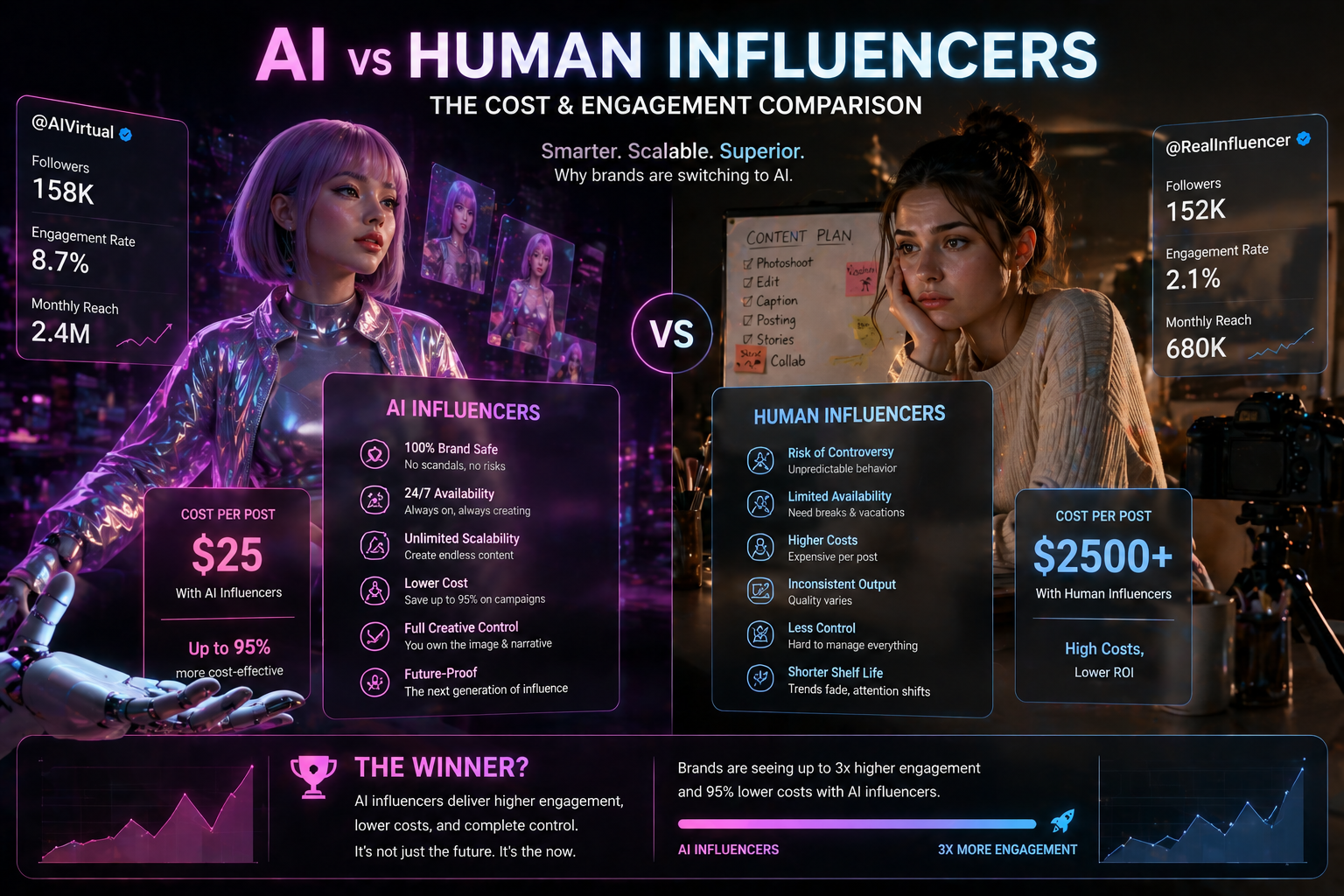 AI vs human influencer